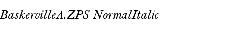 Font BaskervilleA.ZPS NormalItalic
