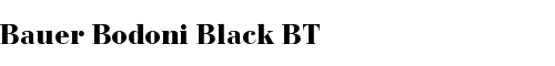 Font Bauer Bodoni Black BT