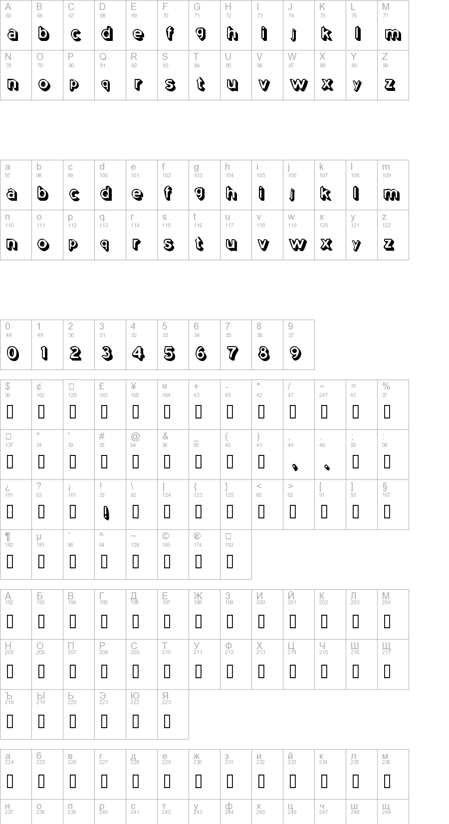 Layout of font Coming Soon